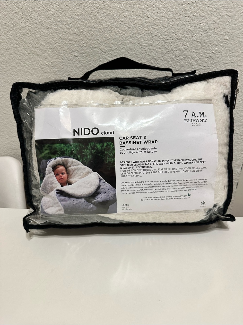 NIDO Cloud Car Seat & Bassinet Wrap - White by 7 A.M. Enfant